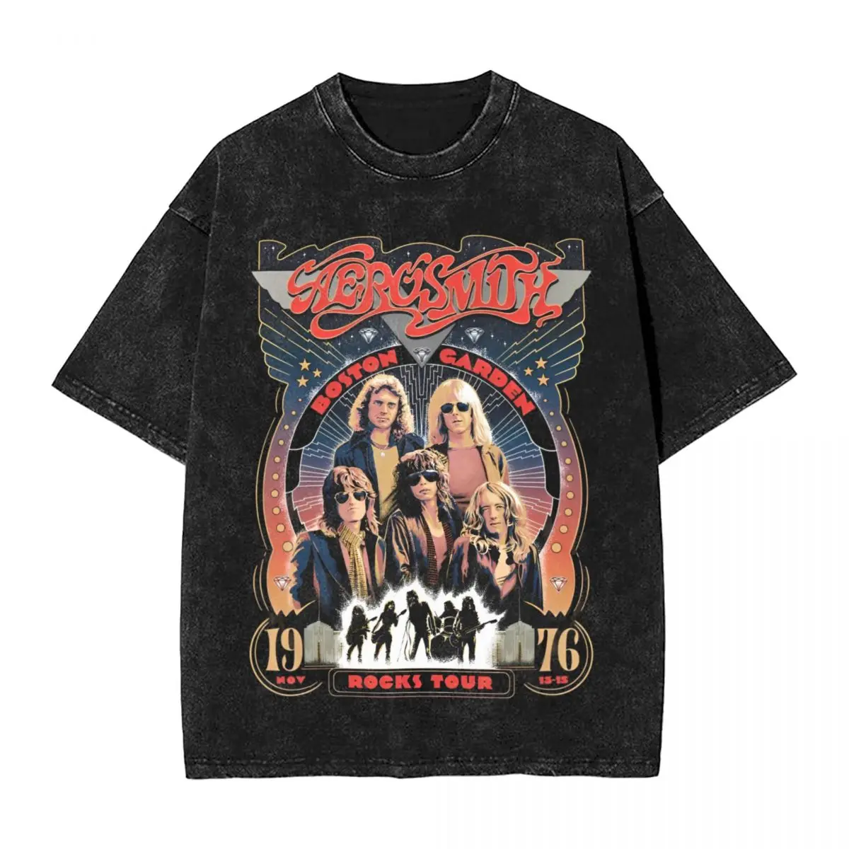 

Aerosmith Rock Music Washed T Shirt Streetwear T-Shirts Heavy Metal Punk Tees Tops for Men Women Short Sleeve Oversize Summer