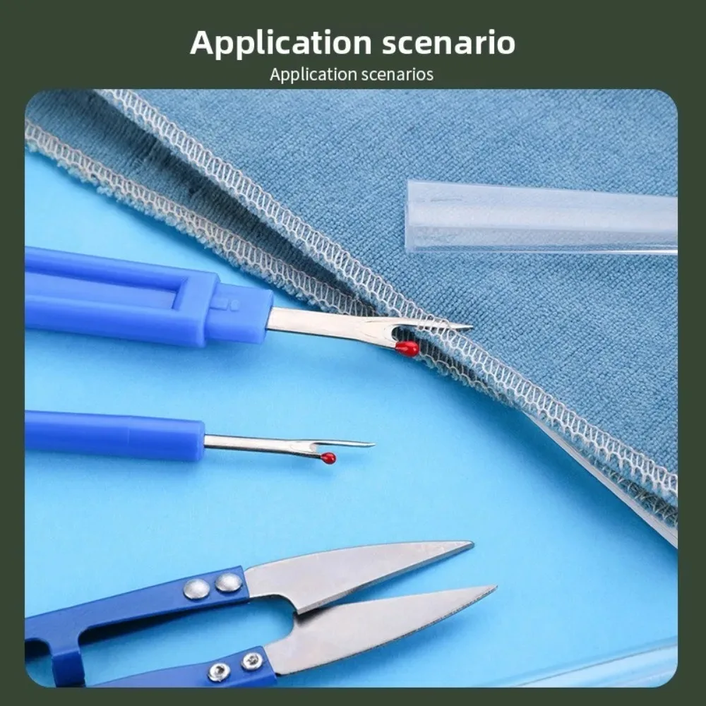 Blue Sewing Kit 5Pcs Thread Ripper Seam Ripper Stitch Removal Scissors Tool Set for Sewing Craft Tailor Clothing Repair view 2