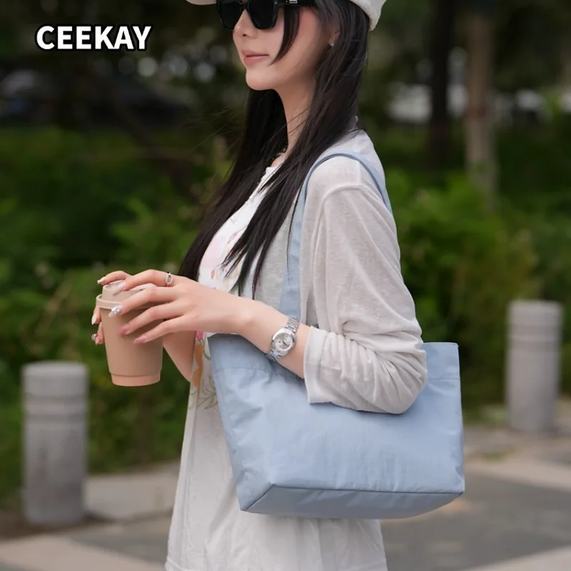 Damen Casual Einfarbige Nylon Hobo Tragetasche, Leichte Schultertasche für den Täglichen Gebrauch, Arbeit, Reisen und Outdoor-Aktivitäten