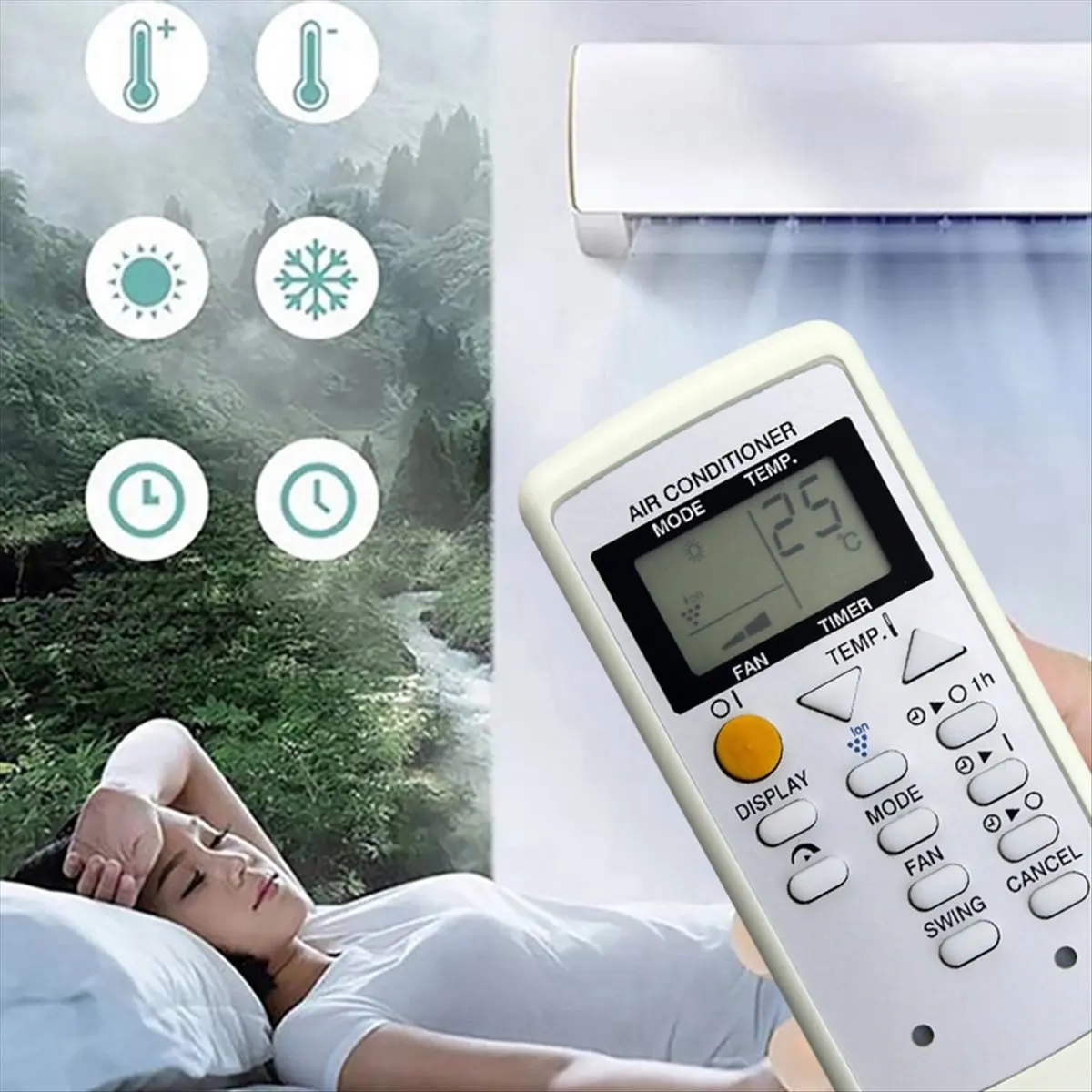 (A03R) Replace A/C Remote Control CRMC-A764JBEZ for SHARP Air Conditioner A/C Remote Control