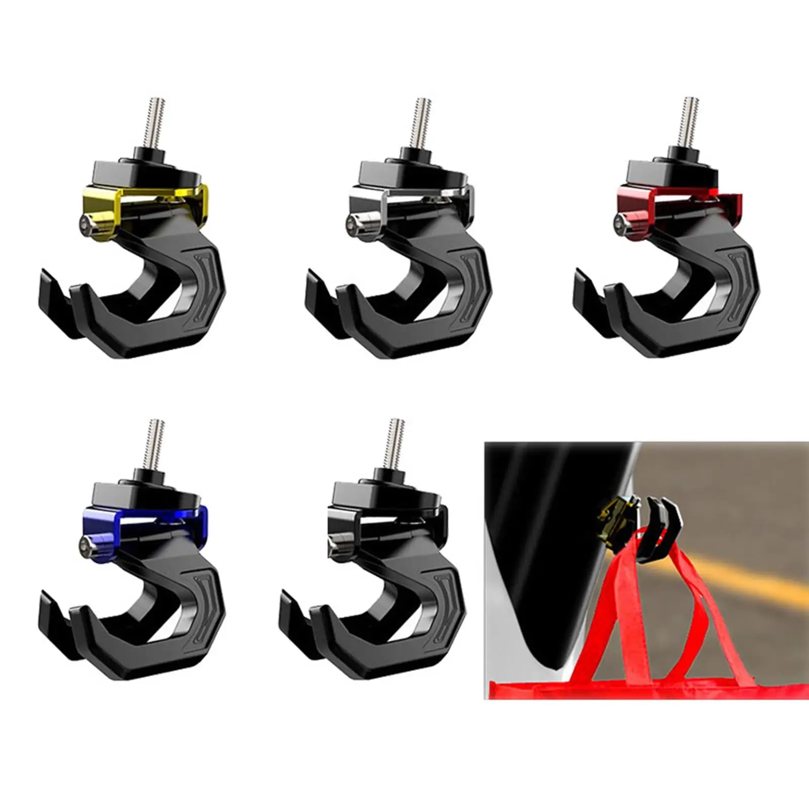 

Metal Scooter Helmet Holder Double Hook Bottle Mount with Screws