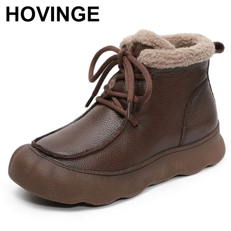 

3.5cm Cow Suede Genuine Leather Shoes Elthnic Spring ZIP Winter Plush Platform Wedge Women Flats Autumn Ankle Booties