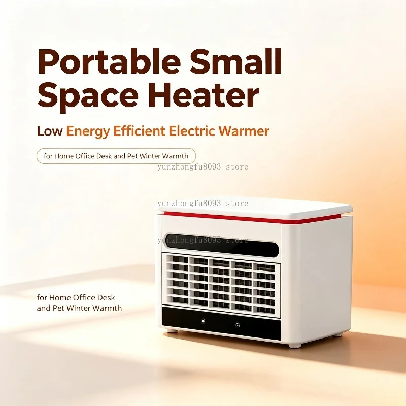 Portable Small Space Heater, Low Energy Efficient Electric Warmer for Home Office Desk and Pet Winter Warmth