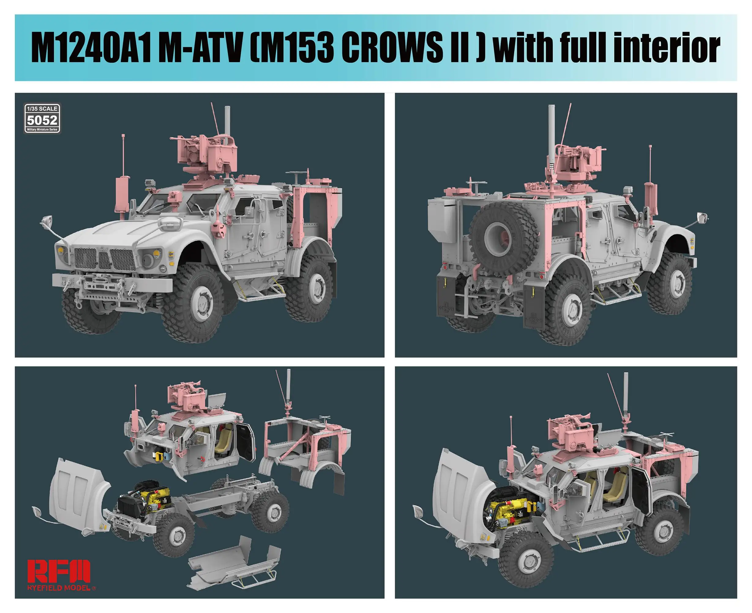 

Модель RYEFIELD RM-5052 1/35 Scale M1240A1 M-ATV (M153 CROWS II)