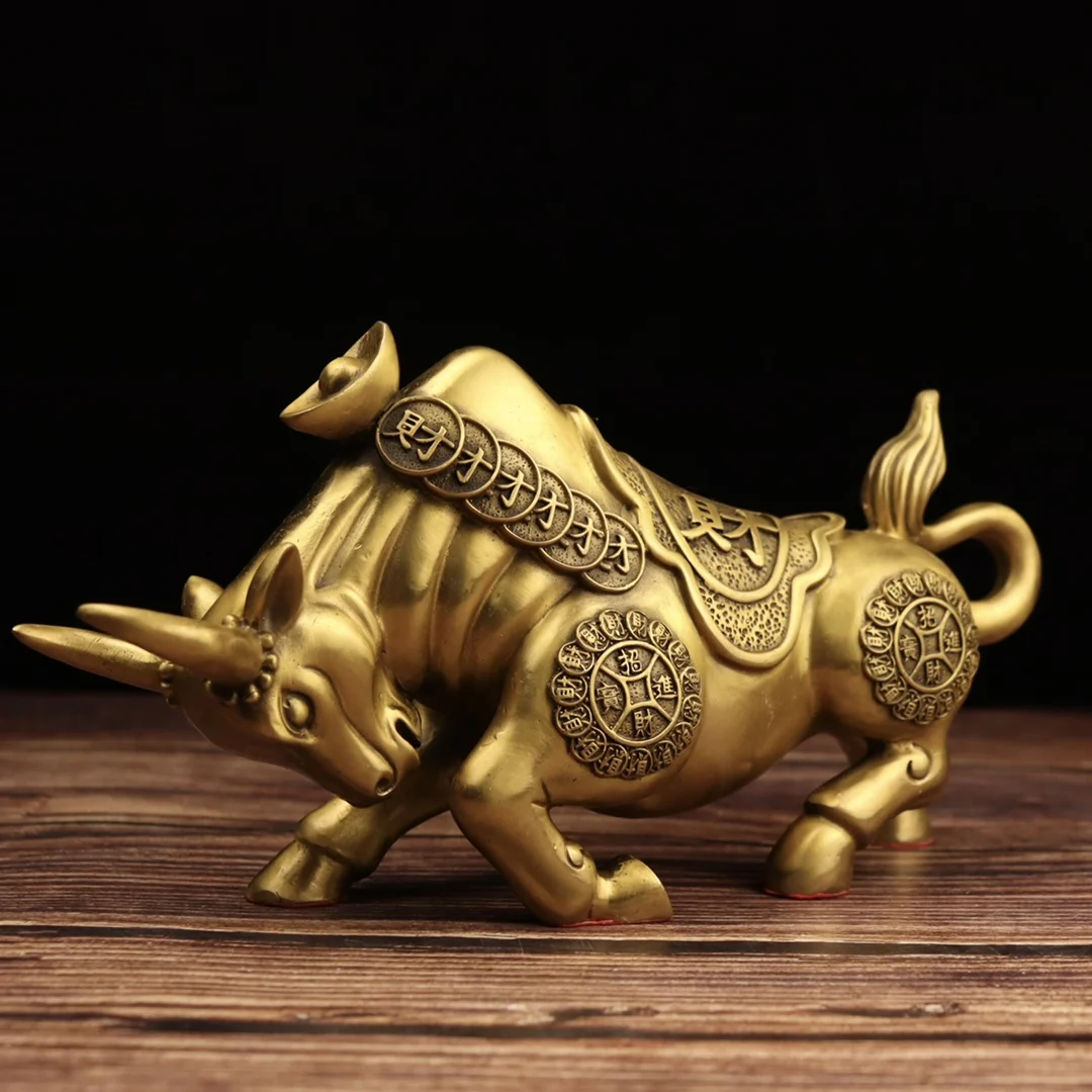 

New Pure Copper Bull Statue - Exquisite Home Decor Craftsmanship, Elegant Tabletop Ornament, Perfect Decorative Accent