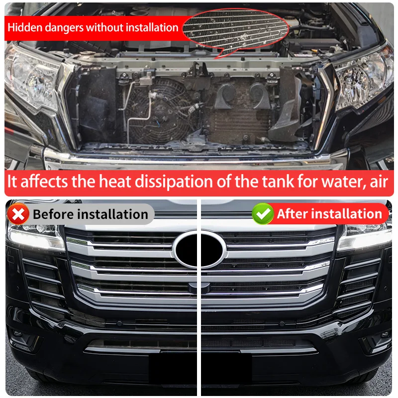 For Toyota Land Cruiser LC300 2021-2027 Front Bug Screen Mesh Guard Insect Protection Engine Bay Exterior Upgrade Accessories