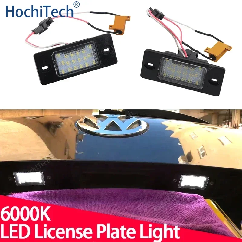 

12V LED License Number Plate Light Lamp White For VW Tiguan 09-12 Golf 5 Touareg MK1 Passat B5.5 Porsche Cayenne 955 957 2002-10