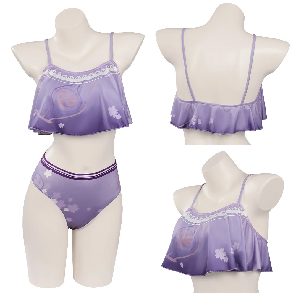 

Genshin Impact Baal Raiden Shogun Cosplay Costume Swimwear Outfits Halloween Carnival Suit