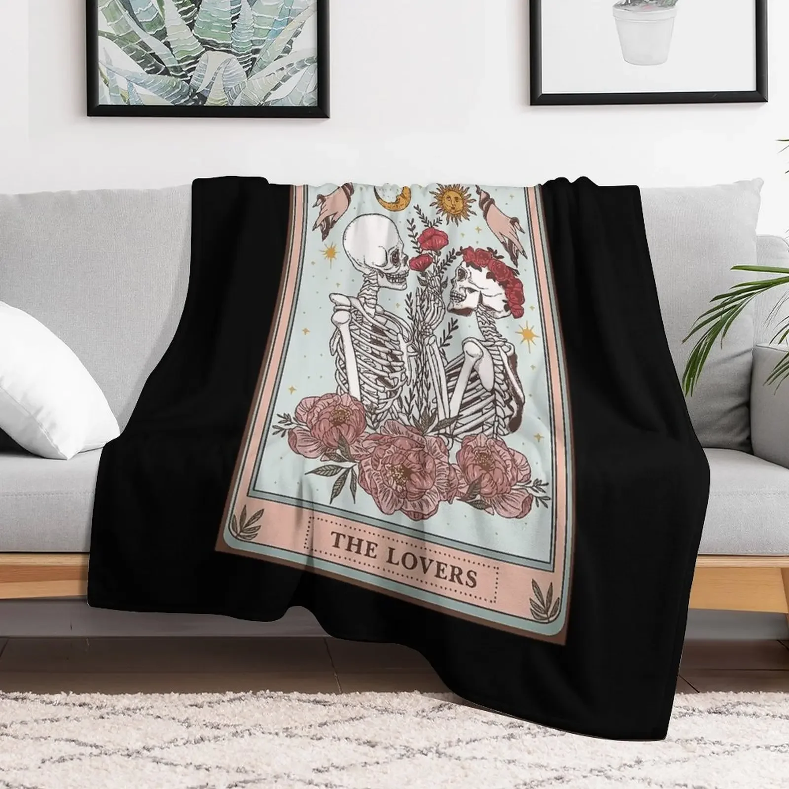 tarot the lovers art Throw Blanket Stylish Decor Blanket Gift for Friends Roommate