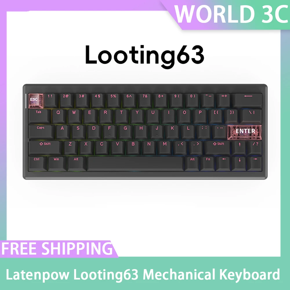 

Latenpow Looting63 Mechanical Keyboard Magnetic Switch RGB Wired Esports RT Gaming Keyboard Single Bond 32 K Custom Pc Accessory