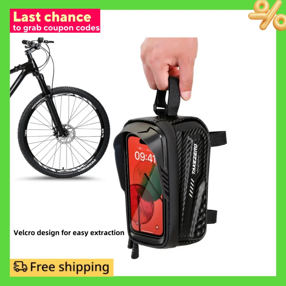 Rainproof Bicycle Top Tube Bag Bike Front Handlerbar Bag Mountain Bike Bag 4.7- 6.8 inch Mobile Phone Case Cycling Accessories