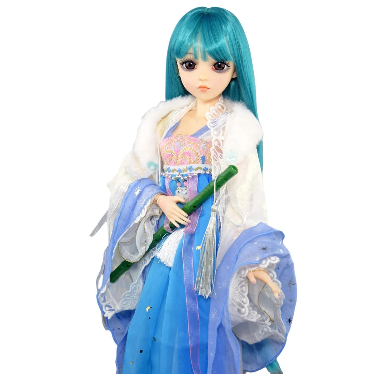 

YUTOTUE 60cm Height Girl Doll dress up Ancient Clothing Set Straight Wigs Full Set 1/3 BJD Doll Toy