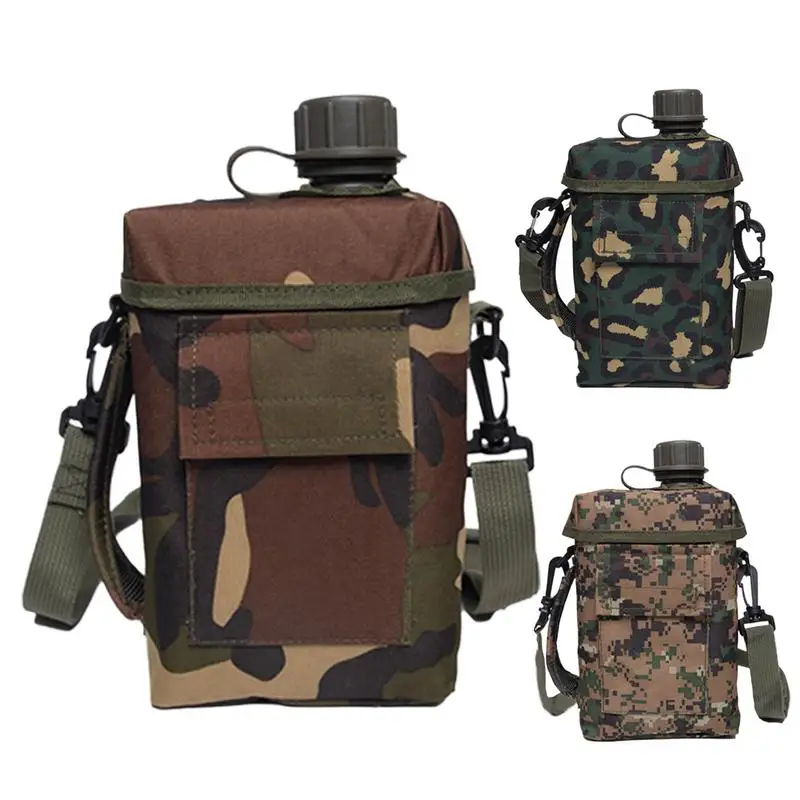 

2L outdoor water bottle sports portable survival Leakproof Wide Mouth Bottle with Shoulder Strap for outdoor Camping Running