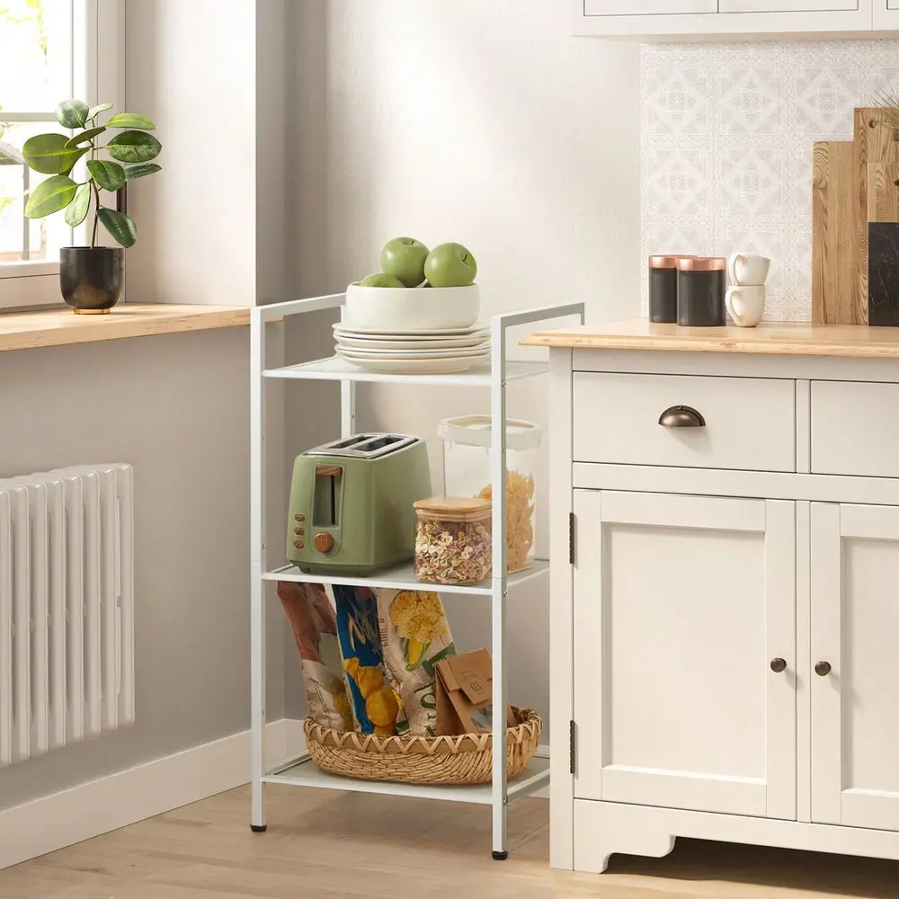 

3Tier Storage Rack, Bathroom Shelf, Extendable Plant Stand With Adjustable Shelf, For Bathroom, Living Room, Balcony, Kitchen,