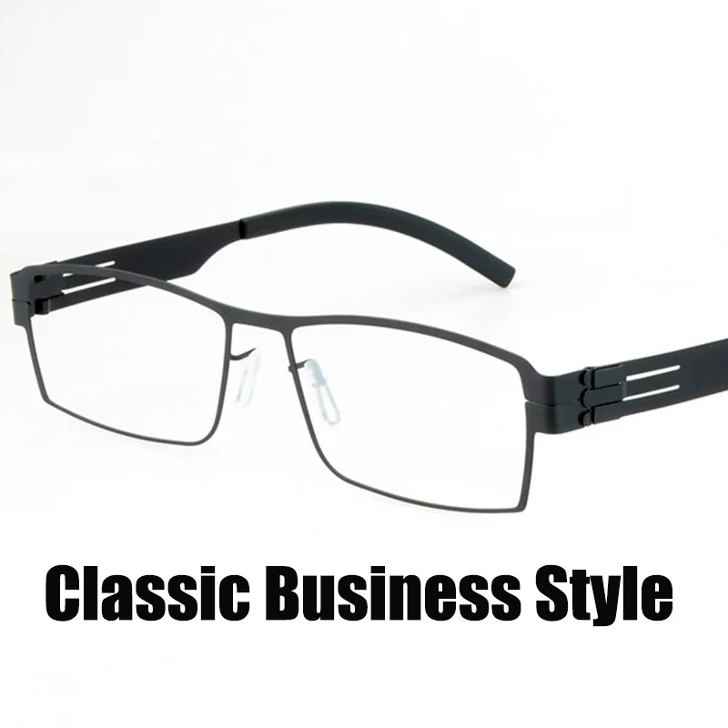 Classic Business Eyeglasses Germany Brand 5085 Large Legs Glasses Frame Mens Handmade Screwless Suqare Spectacles Gafas Fashion