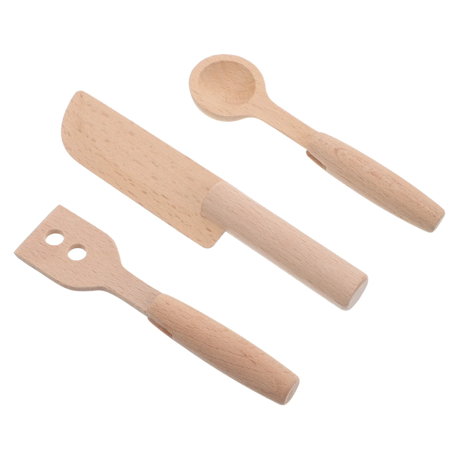 

3Pcs Wooden Pretend Play Kitchen Set for Toddlers Realistic Cooking Roleplay Accessories Fine Motor Skills Development Small