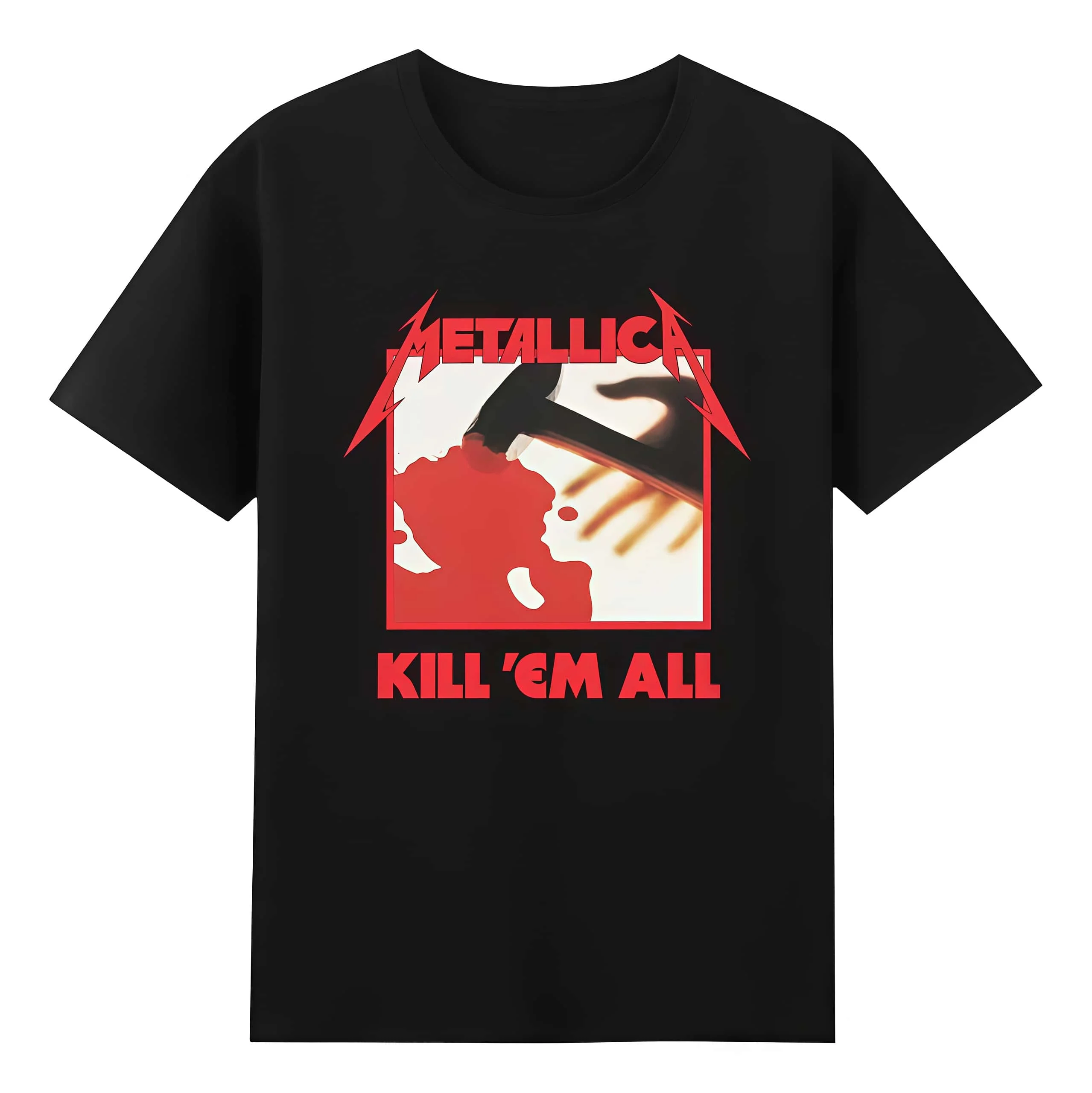Kill 'Em All Dark Style Metallica Metal Band Printed T-shirt 2026 Summer New Men Women Fashion 100_Cotton Street Wear Y2K