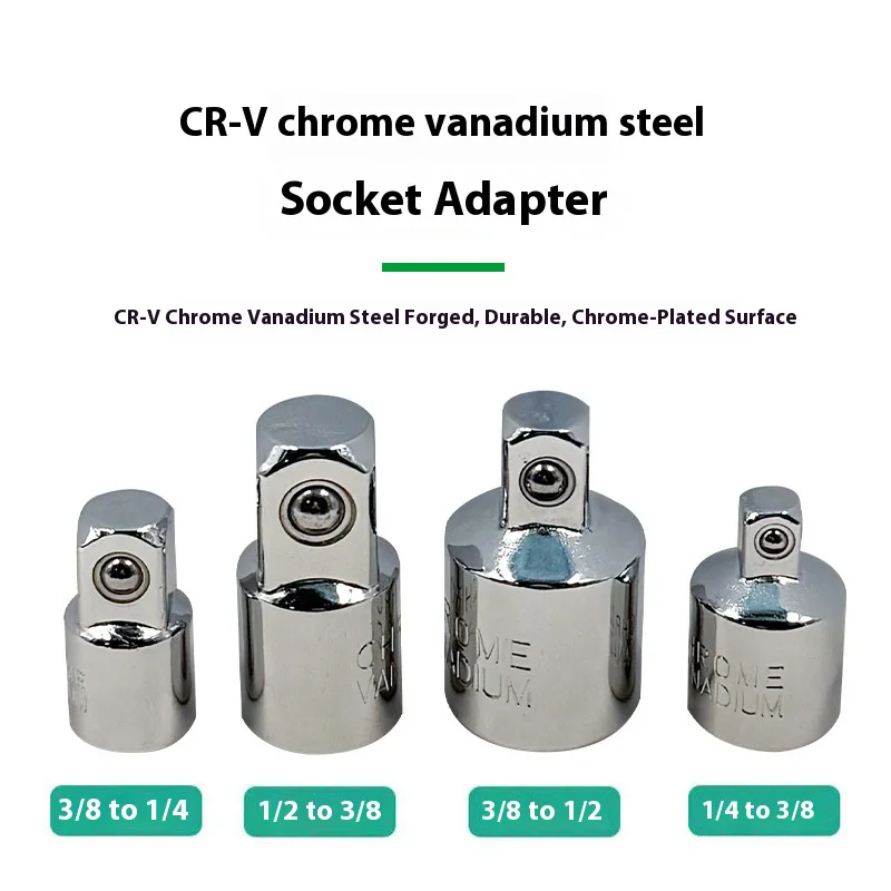 4PCS Hex Wrench Sockets Set of Impact Heads Ratchet 1/2 Adapter Fly Big 3/8 Medium Turn 1/4 Small Chrome Oil Steel Vanadium Bit