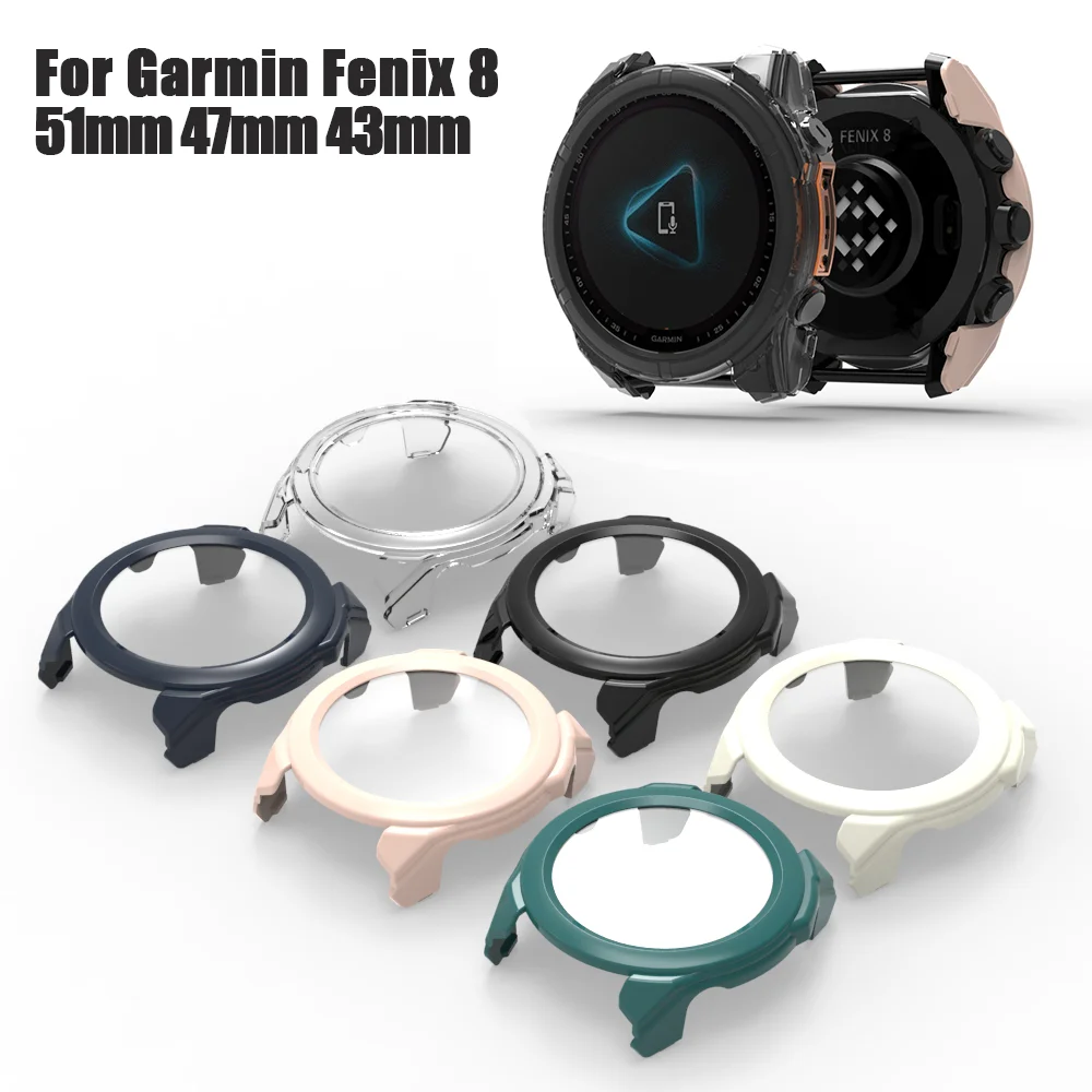 Protecteur d'écran et étui PC pour Garmin Fenix 8, verre du Guatemala, pare-chocs, accessoires de couverture de protection, 51mm, 47mm, 43mm