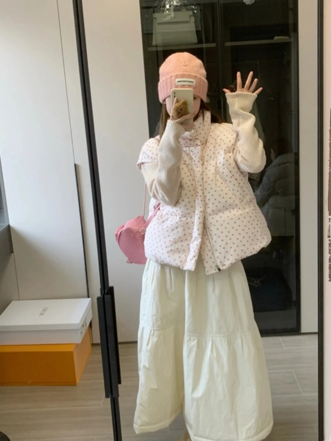 เสื้อกั๊กผ้าฝ้ายผู้หญิงทรงหลวมพิมพ์ลายดอกไม้ Thiened Warm Svel Jaet Winter Outerwear Zipper Closure Stand Collar Commute...