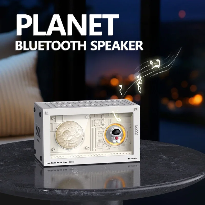 

Transparent Mech Design Astronaut Planet Wireless Bluetooth Speaker HiFi Subwoofer Sound Box Home Decoration Night Light Speaker