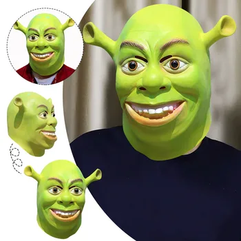 Halloween Mask Green Shrek Mask Monster Headgear Halloween Carnival Party Dress Up Props Funny Full Head Mask