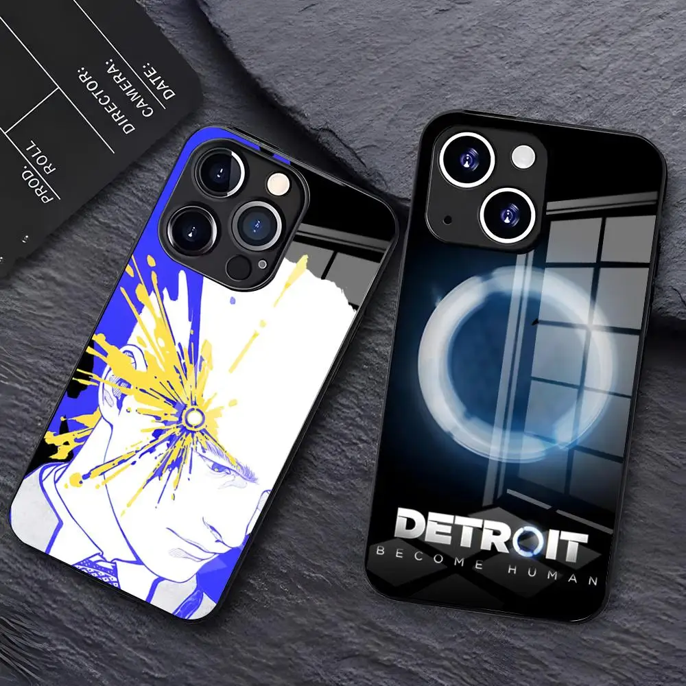 Coque de téléphone Game Become Human pour iPhone 17 Pro Max 16 15 14 Pro Max 13 11 X Xs Xr 8 7Plus en verre