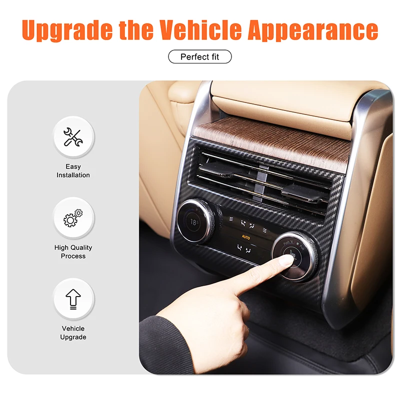 لاند روفر رينج روفر فوغ/سبورت 2023-2025 ABS ألياف الكربون الصف الخلفي تكييف الهواء تنفيس غطاء إطاري ملحقات السيارة #4