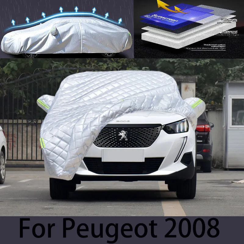 

Чехол для Peugeot 2008 с защитой от града автомобиля, защита от дождя и царапин, пилинг краски, защита автомобильной одежды