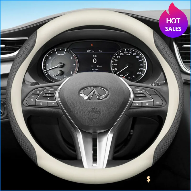 

Leather Car Steering Wheel Cover for Infiniti Q60 QX30 Q50 QX80 QX50 QX55 QX60 Q50 Q30 Q70L Q70 2015 - 2022 Auto Accessories