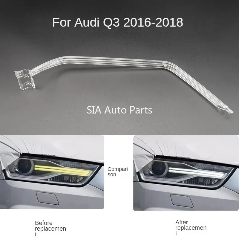 

For AUDI Q3 2016-2018 DRL Light guide plate Light guide tube Headlight Daytime Running Light Guide Angel Eye New