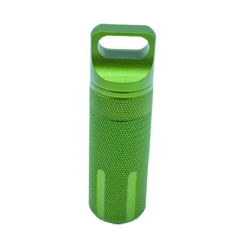 Portable Aluminum Alloy Airtight Pill Container Bottle Outdoor Case Waterproof Capsule Box Holder Single Medicine EDC Chamb H3V0