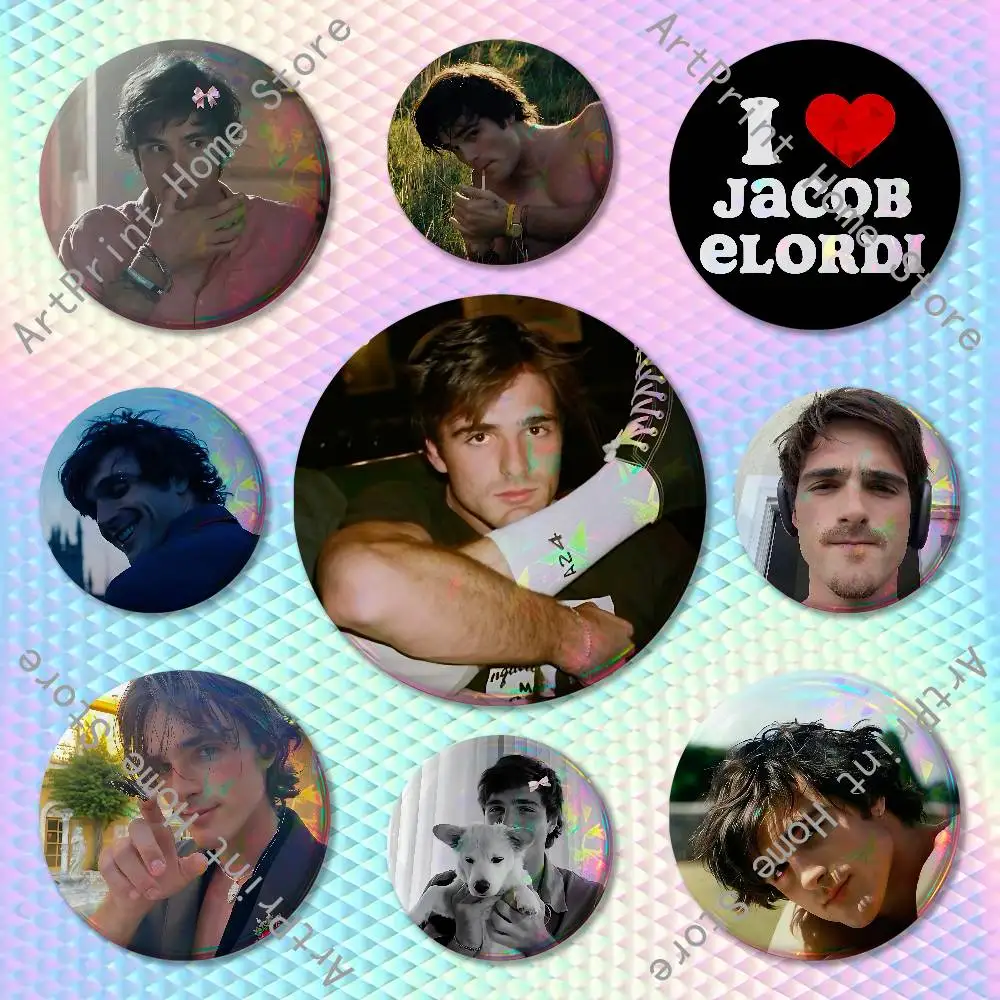 

J-Jacob E-Elordi Enamel Pin Tinplate Round Brooch Cosplay Nijigen Otaku Culture Badges 58mm 44mm 32mm 75mm 25mm