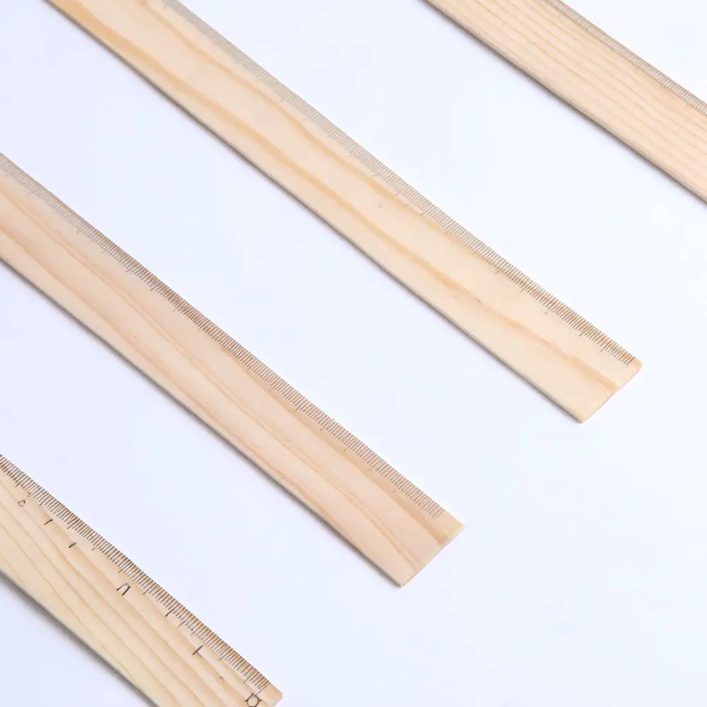 Eco Friendly Wood Ruler Precise Dual Side Scale Straight Measuring Tool Drafting Stationery For School Home Office Daily Use