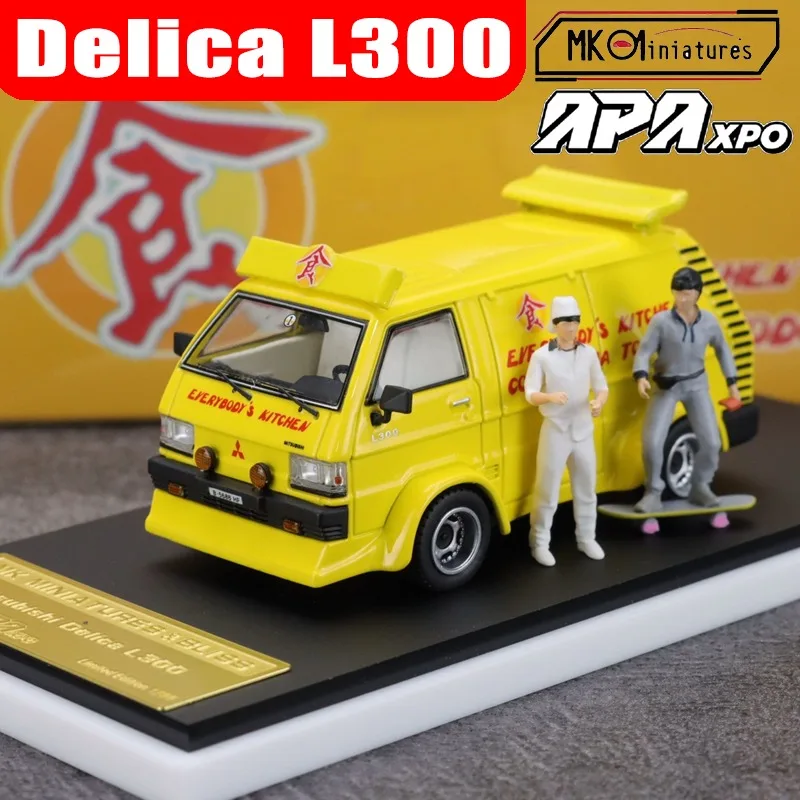 

MK 1/64 Mitsubishi Delica L300 APAxpo, игрушка-мотор из сплава, литая под давлением металлическая модель, коллекция подарков для мальчиков