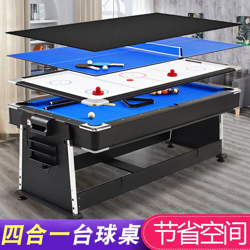 Multifunctional 4-in-1 American Black Eight Billiards Table Indoor Home Table Tennis Ice Hockey