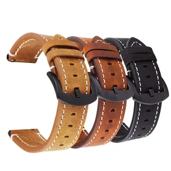 Geniune High-end retro Calf Leather Watchbands 18/19mm 20mm 21mm 22mm 24mm Watch Strap For Samsung Watch Strap For Huawei Watch