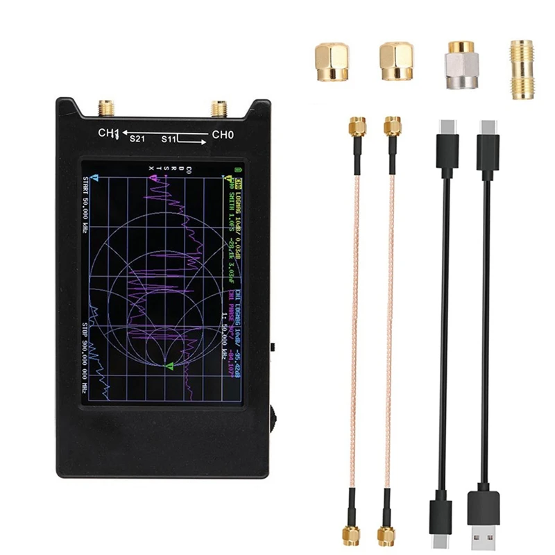 Nanovna-H4 Vector Network Analyzer MF HF VHF UHF Antenna Analyzer 4 Inch Display Network Spectrum Analyzer ABS