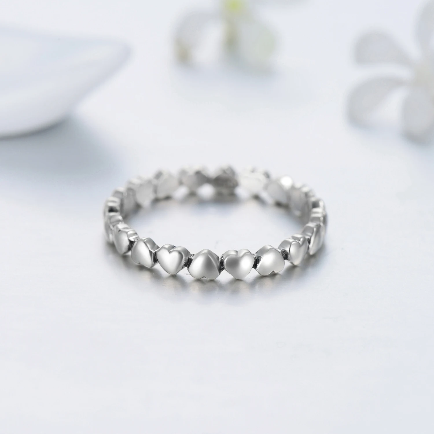 Hot Authentic Original Fashion 100% Solid 925 Sterling Silver Heart Finger Ring Forever Love Jewelry Valentine\'s Day Gift