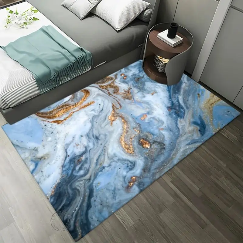 Marble Pattern Carpet Home Bedroom Floor Mat Non-Slip Living Room Sofa Coffee Table Area Rugs Bathroom Kitchen Entrance Doormat