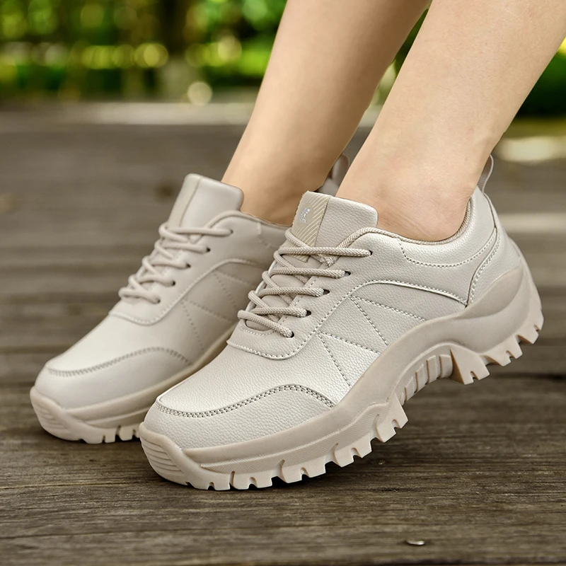 Plus Size Women High Ankle Hiking Shoes Waterproof Wear Resistant Outdoor Mountain Boots Anti Slip Shock Absorbing Ladies Trekki