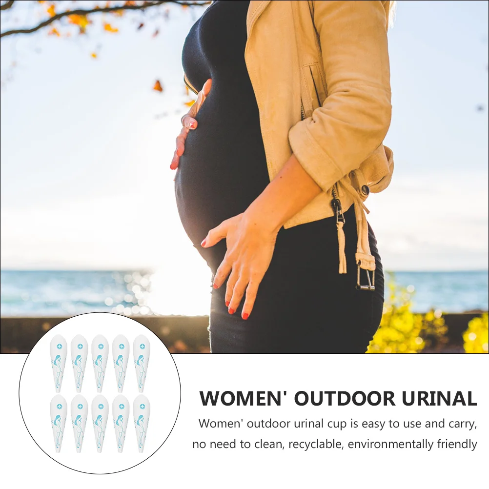 

10Pcs Standing Pee Funnel Cup for Women Portable Disposable Urine Collection Cup Outdoor Use Lightweight Travel Urinal