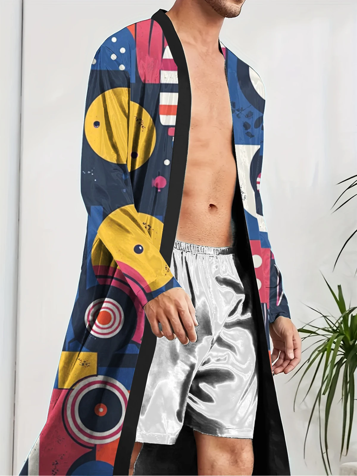1pcs Men's Robes 2026 Spring/Summer bath robe Sleepwear Breathable 3D Printed Bathrobe Shower robe dressing gown Graphic