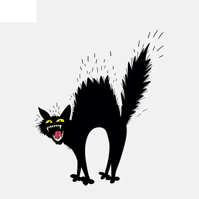RuleMyLife  13.3CM*16.1CM  Car Sticker Scary Black Cat PVC  Motorcycle Decal 11-01117