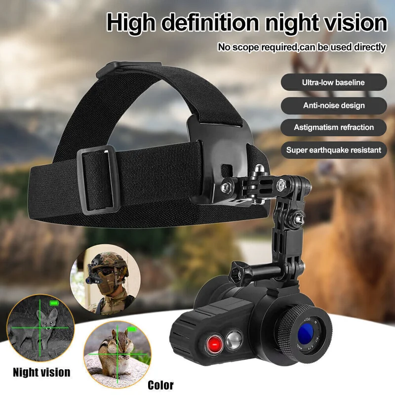 

Night Vision Monocular Goggle Head Mounted 850nm Infrared Hunting Telescope for Helmet 1.54 Inch HD Screen Rechargeable Equipmen