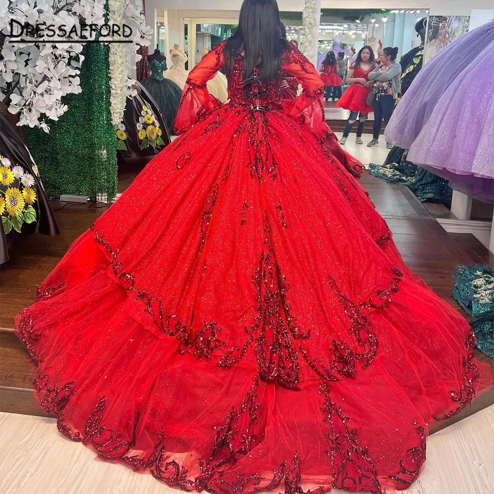 

Красное мексиканское платье Quinceanera 2023, милое платье для выпускного вечера, уличные платья, платья 15 лет, xv корсет на спине