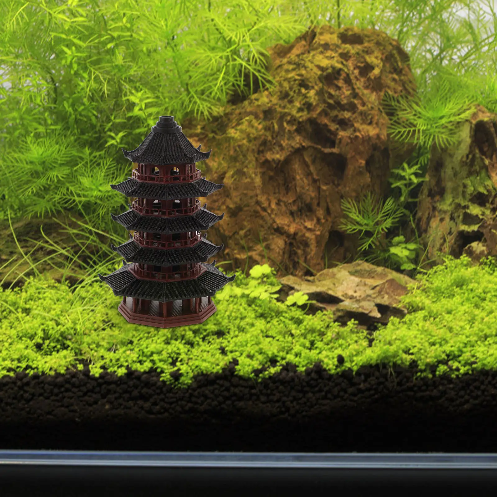 Miniature Ancient Pagoda Decoration Miniature Pavilion for Fish Tank Bonsai Garden Desktop Aquarium Landscape Ornament