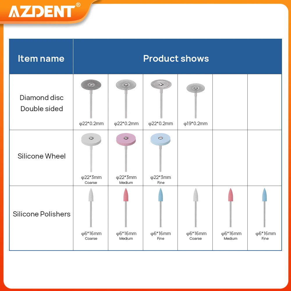 35 sztuk laboratorium dentystyczne HP zestaw do polerowania AZDENT niska prędkość polerka szczotki wiertła tarcze szczotki do szlifowania ceramiki