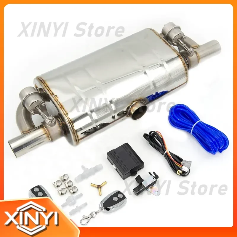 T-shaped Universal Exhaust Pipe Vacuum Pump Variable Valve Muffler Remote Control for Automobiles Limited Time Discount