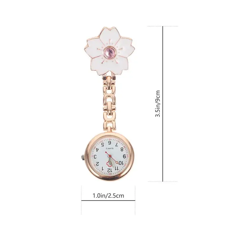 1Pc Nurse Pin Clip- on Hanging Lapel Nurse Pin Silicone Brooch Pocket Watch Flower Lapel Pocket Watch